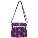 Pumpkins Ghosts Skeleton Pattern Zipper Messenger Bag View3