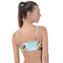 Fruits Sweet Papaya Orange Pattern Knot Up Bikini Top View2