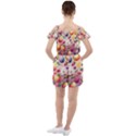 Fruits Apple Strawberry Raspberry Ruffle Cut Out Chiffon Playsuit View2
