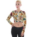 Autumn Leaves Colours Season Long Sleeve Cropped Velvet Jacket View1