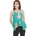 Seamless Pattern Cute Cat Cartoon With Hand Drawn Style Flowy Camisole Tank Top View1