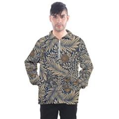Brown Vintage Background Vintage Floral Pattern, Brown Men s Half Zip Pullover