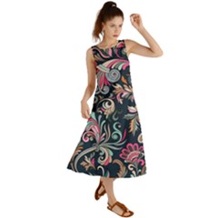 Coorful Flowers Pattern Floral Patterns Summer Maxi Dress