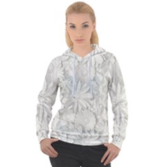 Damask, Desenho, Flowers, Gris Women s Overhead Hoodie