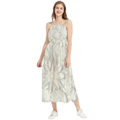 Damask, Desenho, Flowers, Gris Boho Sleeveless Summer Dress