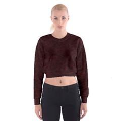 Dark Red Floral Lace, Dark Red, Flowers, Pattern, Romance Cropped Sweatshirt