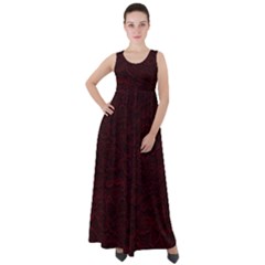 Dark Red Floral Lace, Dark Red, Flowers, Pattern, Romance Empire Waist Velour Maxi Dress