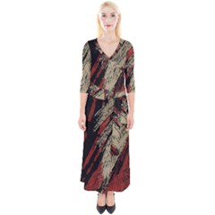 Fabric, Texture, Colorful, Spots Quarter Sleeve Wrap Maxi Dress