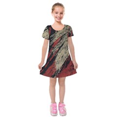 Fabric, Texture, Colorful, Spots Kids  Short Sleeve Velvet Dress
