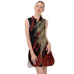 Fabric, Texture, Colorful, Spots Sleeveless Shirt Dress