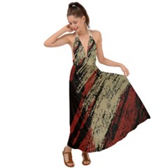 Fabric, Texture, Colorful, Spots Backless Maxi Beach Dress