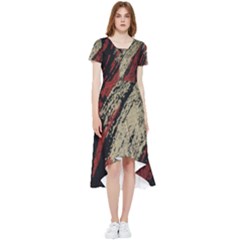 Fabric, Texture, Colorful, Spots High Low Boho Dress