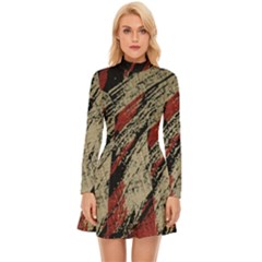 Fabric, Texture, Colorful, Spots Long Sleeve Velour Longline Dress