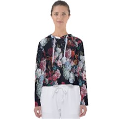 Floral Pattern, Red, Floral Print, E, Dark, Flowers Women s Slouchy Sweat