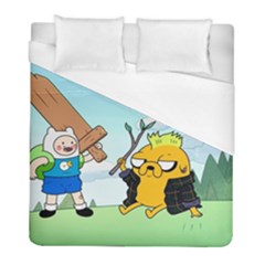 Adventure Time Finn And Jake Cartoon Network Parody Duvet Cover (full/ Double Size) by Sarkoni