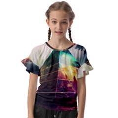 Tropical Forest Jungle Ar Colorful Midjourney Spectrum Trippy Psychedelic Nature Trees Pyramid Kids  Cut Out Flutter Sleeves