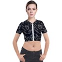 Coffee Background Short Sleeve Cropped Jacket View1