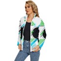 Geometric Shapes Background Women s Puffer Bubble Jacket Coat View2