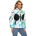 Geometric Shapes Background Women s Puffer Bubble Jacket Coat View3