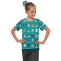 Different Type Vector Cartoon Dog Faces Kids  Mesh Piece T-Shirt View1