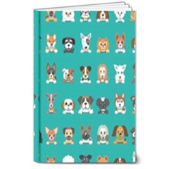 Different Type Vector Cartoon Dog Faces 8  X 10  Hardcover Notebook by Bedest