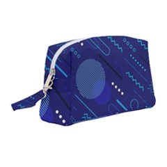 Classic Blue Background Abstract Style Wristlet Pouch Bag (medium) by Bedest