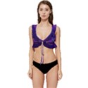 Egyptian Pyramids Night Landscape Cartoon Low Cut Ruffle Edge Bikini Top View1