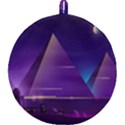 Egyptian Pyramids Night Landscape Cartoon Round Trivet View1
