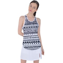 Boho Style Pattern Racer Back Mesh Tank Top