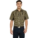 Hamsa Hand Drawn Symbol With Flower Decorative Pattern Men s Short Sleeve Pocket Shirt  View1