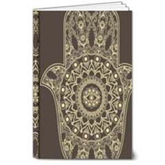 Hamsa Hand Drawn Symbol With Flower Decorative Pattern 8  X 10  Hardcover Notebook by Hannah976