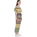 Seamless Pattern Egyptian Ornament With Lotus Flower Bardot Ruffle jumpsuit View3