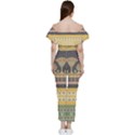 Seamless Pattern Egyptian Ornament With Lotus Flower Bardot Ruffle jumpsuit View4