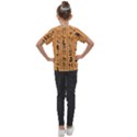Egyptian Hieroglyphs Ancient Egypt Letters Papyrus Background Vector Old Egyptian Hieroglyph Writing Kids  Mesh Piece T-Shirt View2