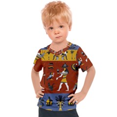 Ancient Egyptian Religion Seamless Pattern Kids  Sports T-shirt