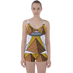 Unidentified Flying Object Ufo Under The Pyramid Tie Front Two Piece Tankini