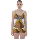 Unidentified Flying Object Ufo Under The Pyramid Tie Front Two Piece Tankini View1