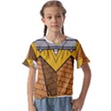 Unidentified Flying Object Ufo Under The Pyramid Kids  Cuff Sleeve Scrunch Bottom T-Shirt View1