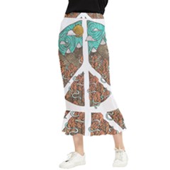 Psychedelic Art Painting Peace Drawing Landscape Art Peaceful Maxi Fishtail Chiffon Skirt