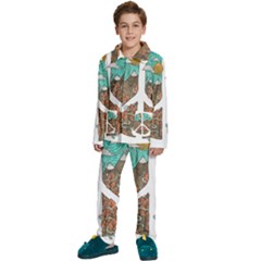 Psychedelic Art Painting Peace Drawing Landscape Art Peaceful Kids  Long Sleeve Velvet Pajamas Set