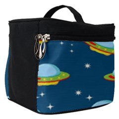 Seamless Pattern Ufo With Star Space Galaxy Background Make Up Travel Bag (small) by Bedest