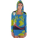 Spaceship Design Long Sleeve Hooded T-shirt View1