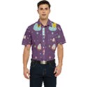 Space Travels Seamless Pattern Vector Cartoon Men s Short Sleeve Pocket Shirt  View1
