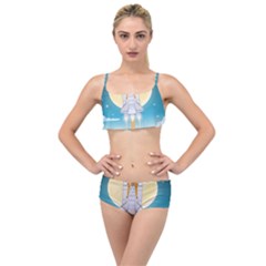 Space Exploration Illustration Layered Top Bikini Set