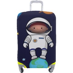 Boy Spaceman Space Rocket Ufo Planets Stars Luggage Cover (large) by Ndabl3x