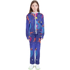 Cartoon Funny Aliens With Ufo Duck Starry Sky Set Kids  Tracksuit