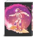 Astronaut Spacesuit Standing Surfboard Surfing Milky Way Stars 8  x 10  Hardcover Notebook View2