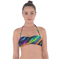 Vibrant Neon Dreams Tie Back Bikini Top