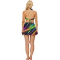 Vibrant Neon Dreams Vintage Style Bikini Top and Skirt Set  View4