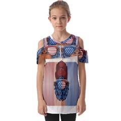 Gorilla Ape Zoo Mammal Usa Fold Over Open Sleeve Top
